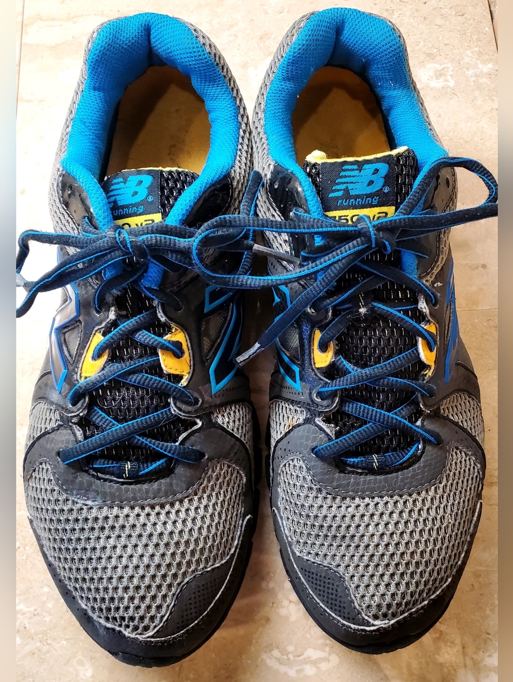 New Balance 750 v2 Gray Mesh Running Shoes with Blue Accents Size 10 4E - Picture 7 of 12